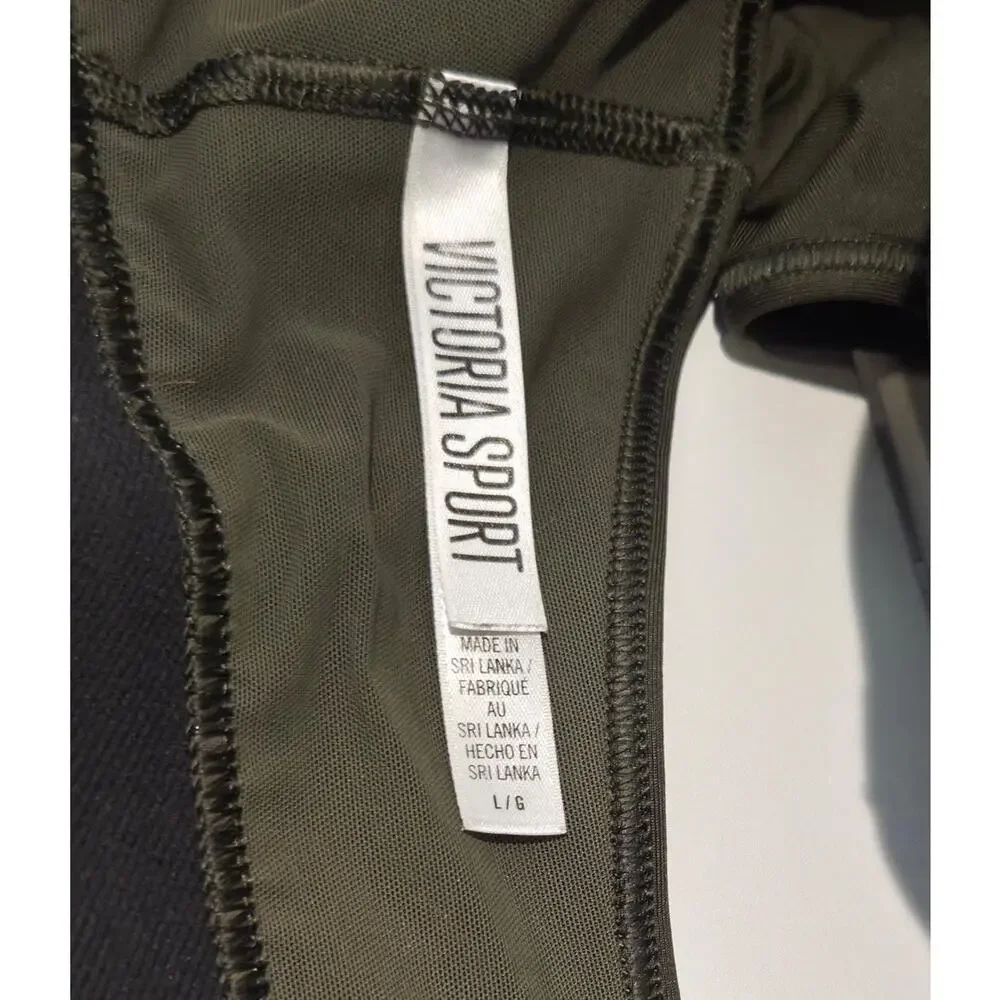 Victoria's Secret VSX Vintage 2016 Racerback Sports Bra Logo Olive Green Size L